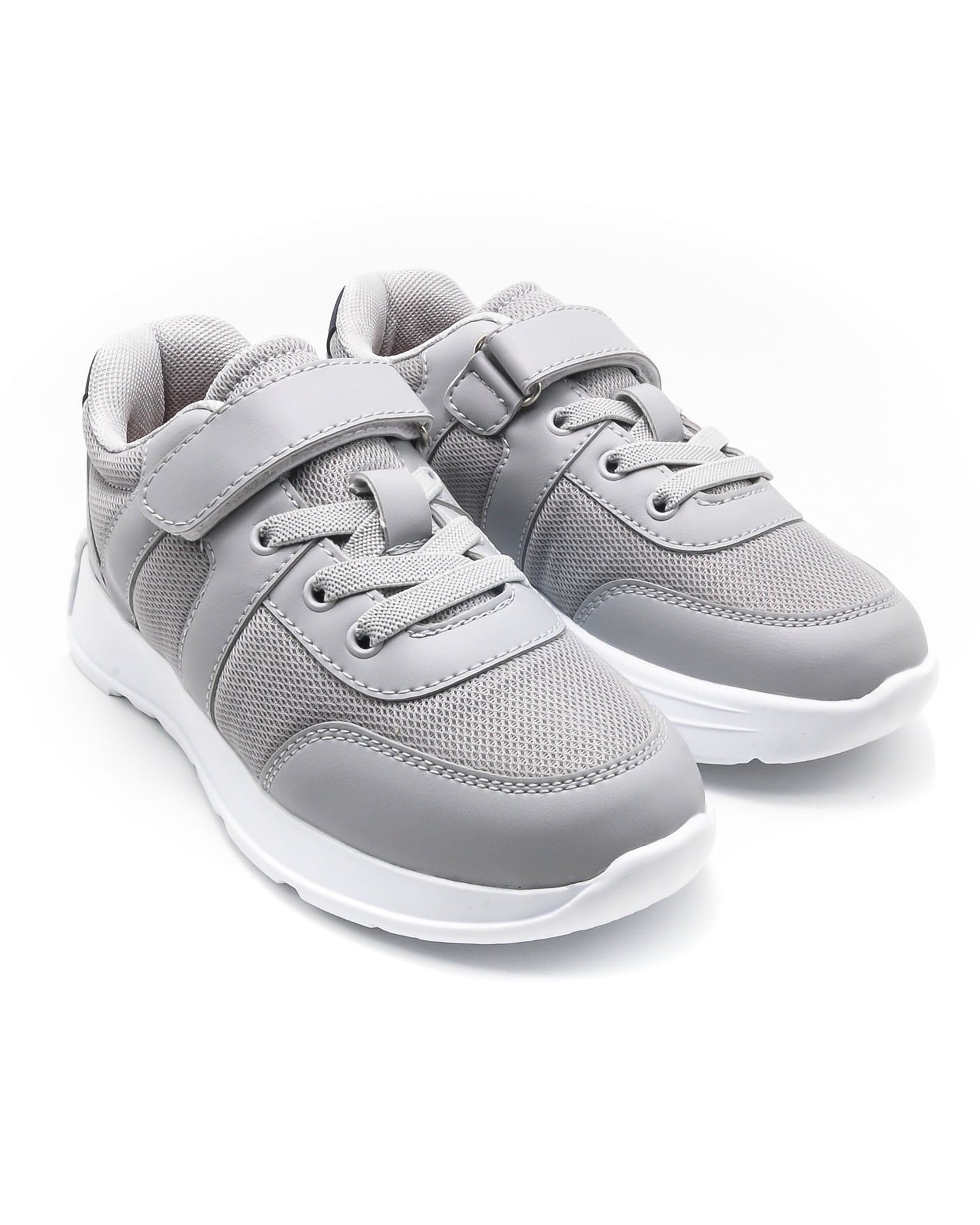 KU&PA - ATOMA GRİ ÇOCUK SNEAKER DERİ GÖRÜNÜMLÜ GÜNLÜK SPOR AYAKKABI CIRTLI - 7002