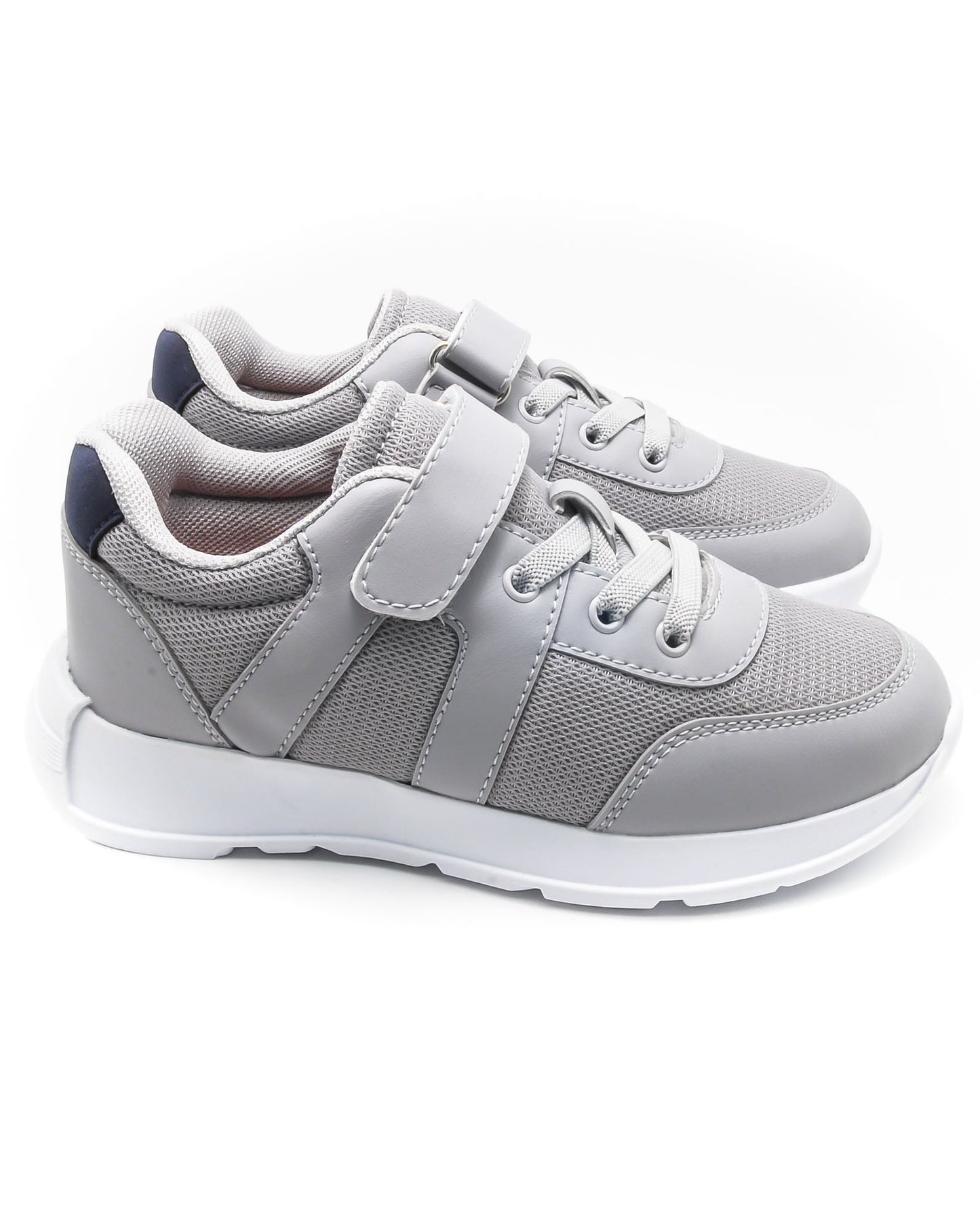 KU&PA - ATOMA GRİ ÇOCUK SNEAKER DERİ GÖRÜNÜMLÜ GÜNLÜK SPOR AYAKKABI CIRTLI - 7002