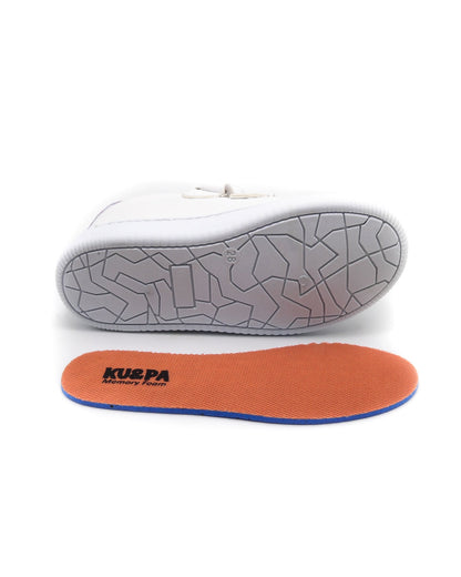KU&PA - BURBER BEYAZ,LİLA ÇOCUK SNEAKER DERİ GÖRÜNÜMLÜ GÜNLÜK SPOR AYAKKABI CIRTLI - 5004