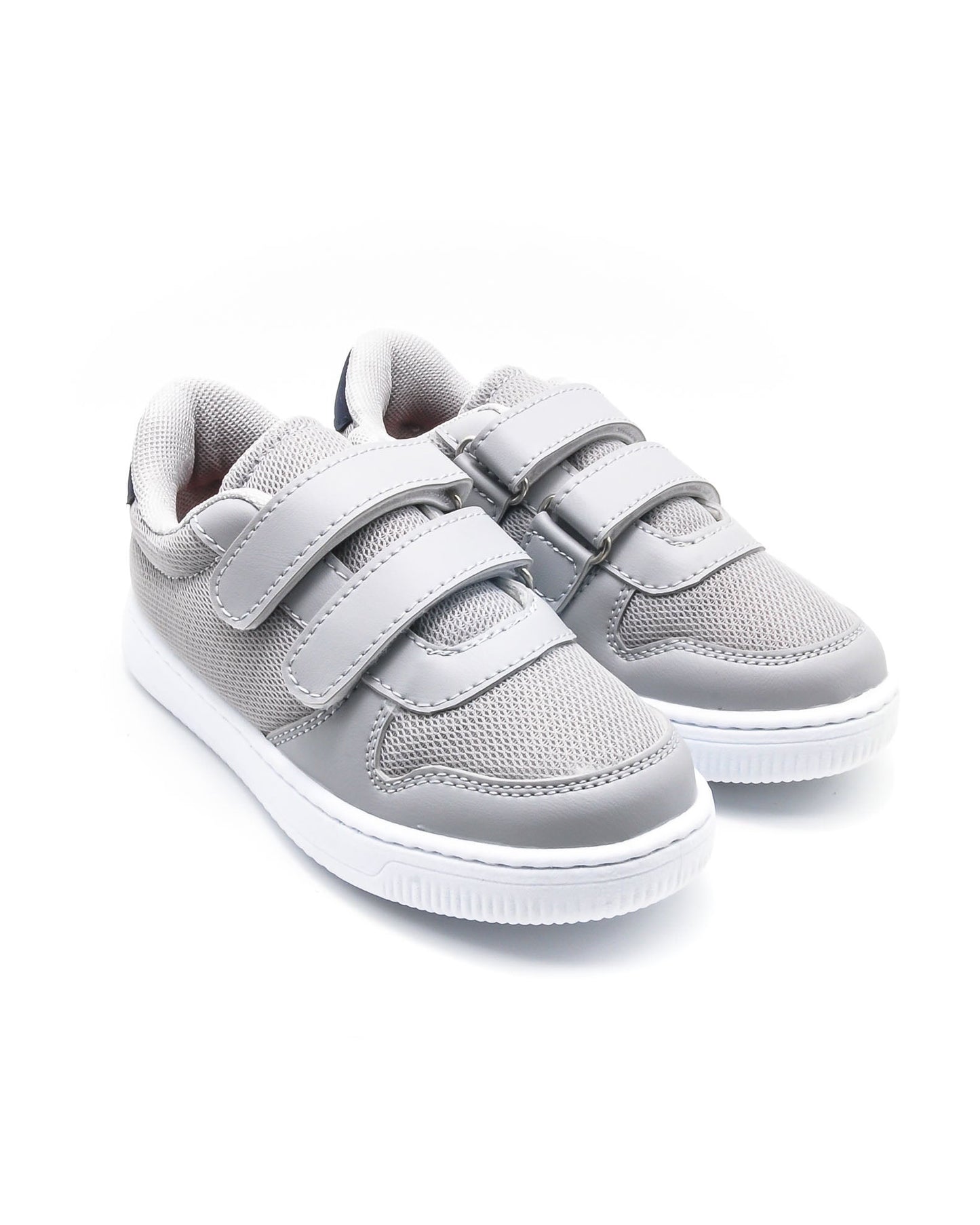 KU&PA - BURBER GRİ ÇOCUK SNEAKER DERİ GÖRÜNÜMLÜ GÜNLÜK SPOR AYAKKABI CIRTLI - 6002