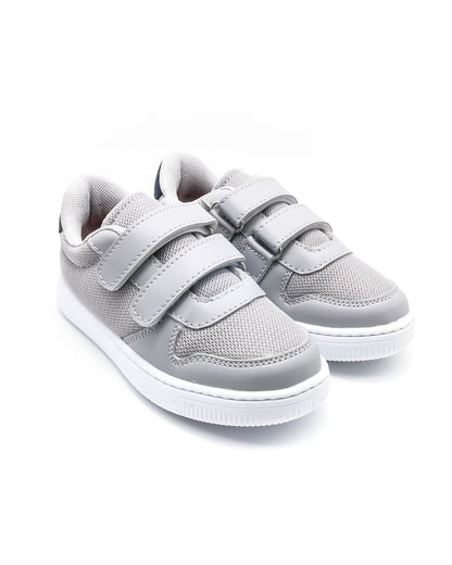 KU&PA - BURBER GRİ ÇOCUK SNEAKER DERİ GÖRÜNÜMLÜ GÜNLÜK SPOR AYAKKABI CIRTLI - 6002
