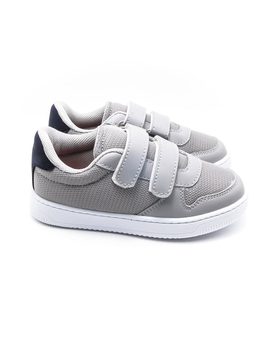 KU&PA - BURBER GRİ ÇOCUK SNEAKER DERİ GÖRÜNÜMLÜ GÜNLÜK SPOR AYAKKABI CIRTLI - 6002