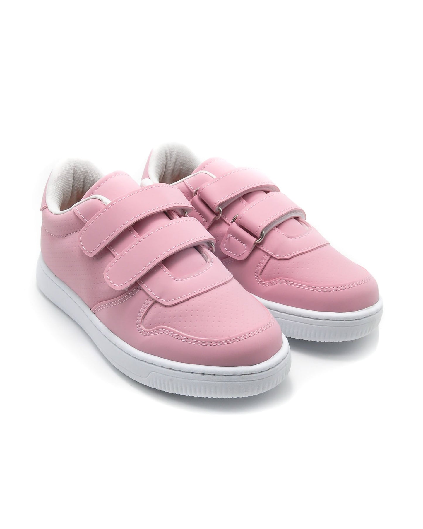 KU&PA - BURBER KOYU PEMBE ÇOCUK SNEAKER DERİ GÖRÜNÜMLÜ GÜNLÜK SPOR AYAKKABI CIRTLI - 5002