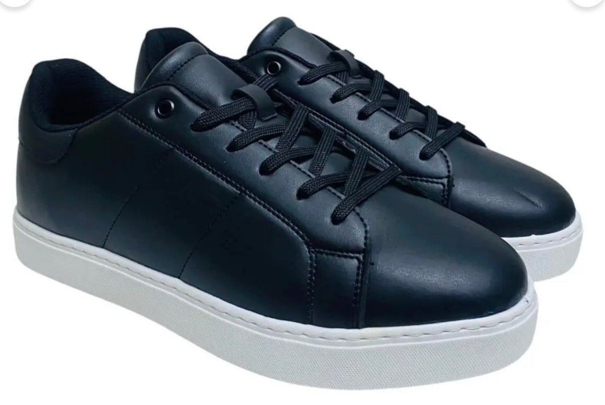 MILAN SİYAH DERİ GÖRÜNÜMLÜ MESH ASTARLI ERKEK SNEAKER - 9002