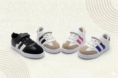KU&PA - RAMBA MAVİ ÇOCUK SNEAKER DERİ GÖRÜNÜMLÜ GÜNLÜK SPOR AYAKKABI CIRTLI - 4004