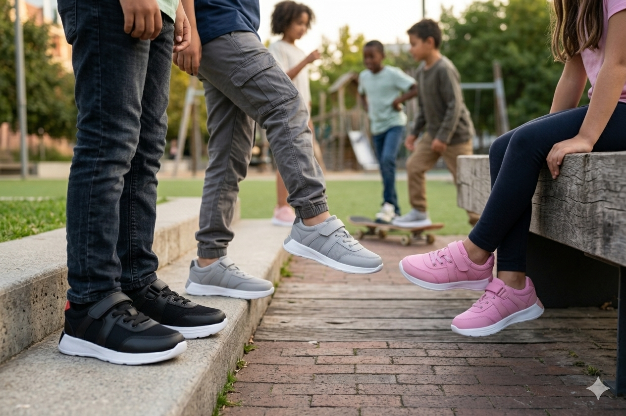 KU&PA - ATOMA PEMBE ÇOCUK SNEAKER DERİ GÖRÜNÜMLÜ GÜNLÜK SPOR AYAKKABI CIRTLI - 7003
