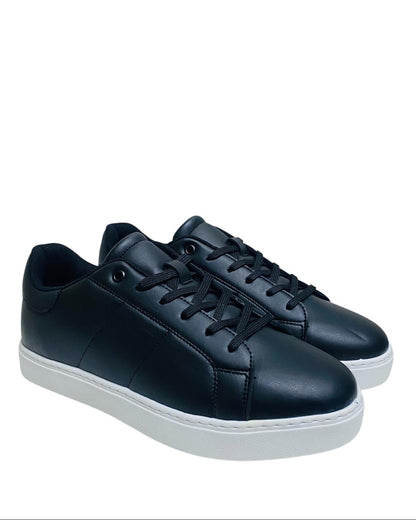 STELLA PENDENZA - MILAN SİYAH DERİ GÖRÜNÜMLÜ MESH ASTARLI ERKEK SNEAKER - 9002
