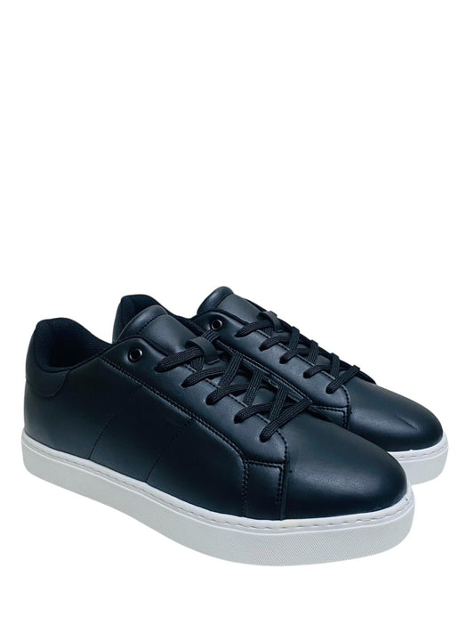 MILAN SİYAH DERİ GÖRÜNÜMLÜ MESH ASTARLI ERKEK SNEAKER - 9002