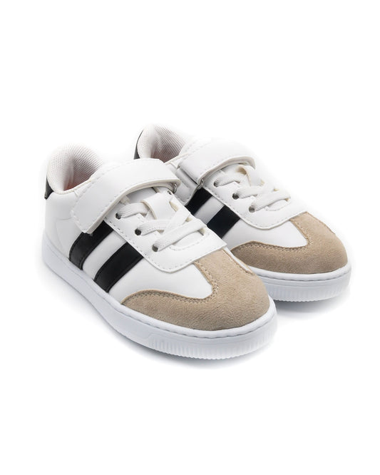 KU&PA - RAMBA BEYAZ ÇOCUK SNEAKER DERİ GÖRÜNÜMLÜ GÜNLÜK SPOR AYAKKABI CIRTLI - 4002