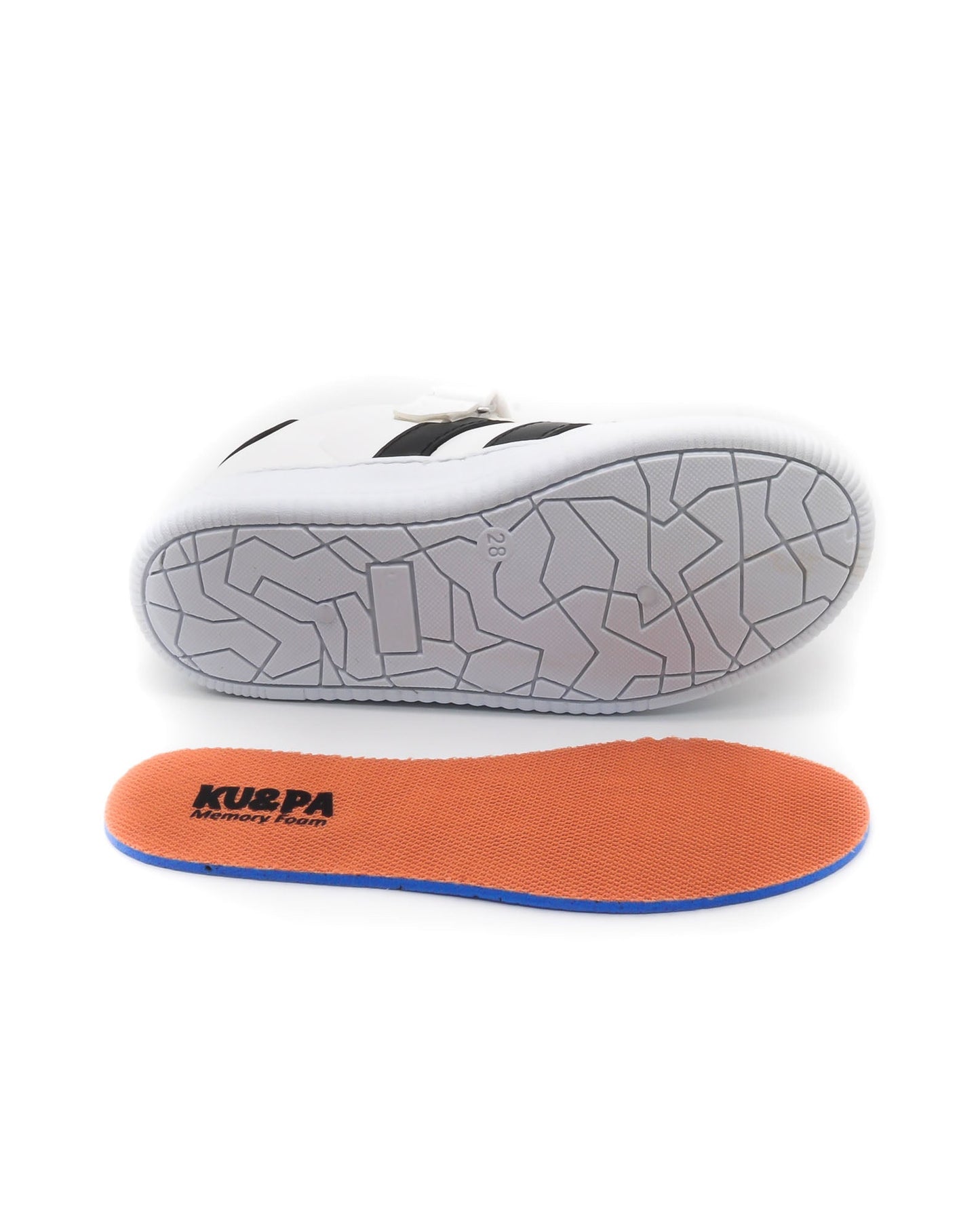 KU&PA - RAMBA BEYAZ ÇOCUK SNEAKER DERİ GÖRÜNÜMLÜ GÜNLÜK SPOR AYAKKABI CIRTLI - 4002