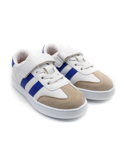 KU&PA - RAMBA MAVİ ÇOCUK SNEAKER DERİ GÖRÜNÜMLÜ GÜNLÜK SPOR AYAKKABI CIRTLI - 4004
