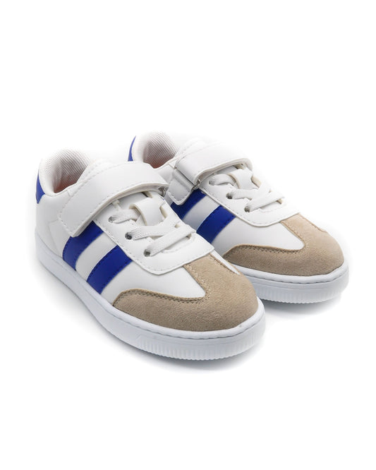 KU&PA - RAMBA MAVİ ÇOCUK SNEAKER DERİ GÖRÜNÜMLÜ GÜNLÜK SPOR AYAKKABI CIRTLI - 4004