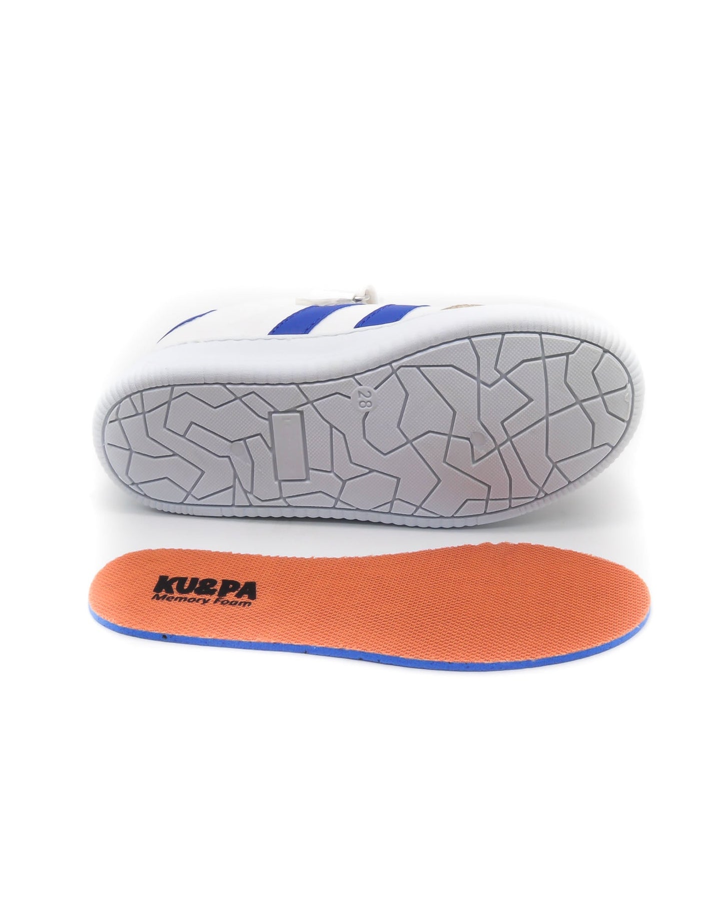 KU&PA - RAMBA MAVİ ÇOCUK SNEAKER DERİ GÖRÜNÜMLÜ GÜNLÜK SPOR AYAKKABI CIRTLI - 4004