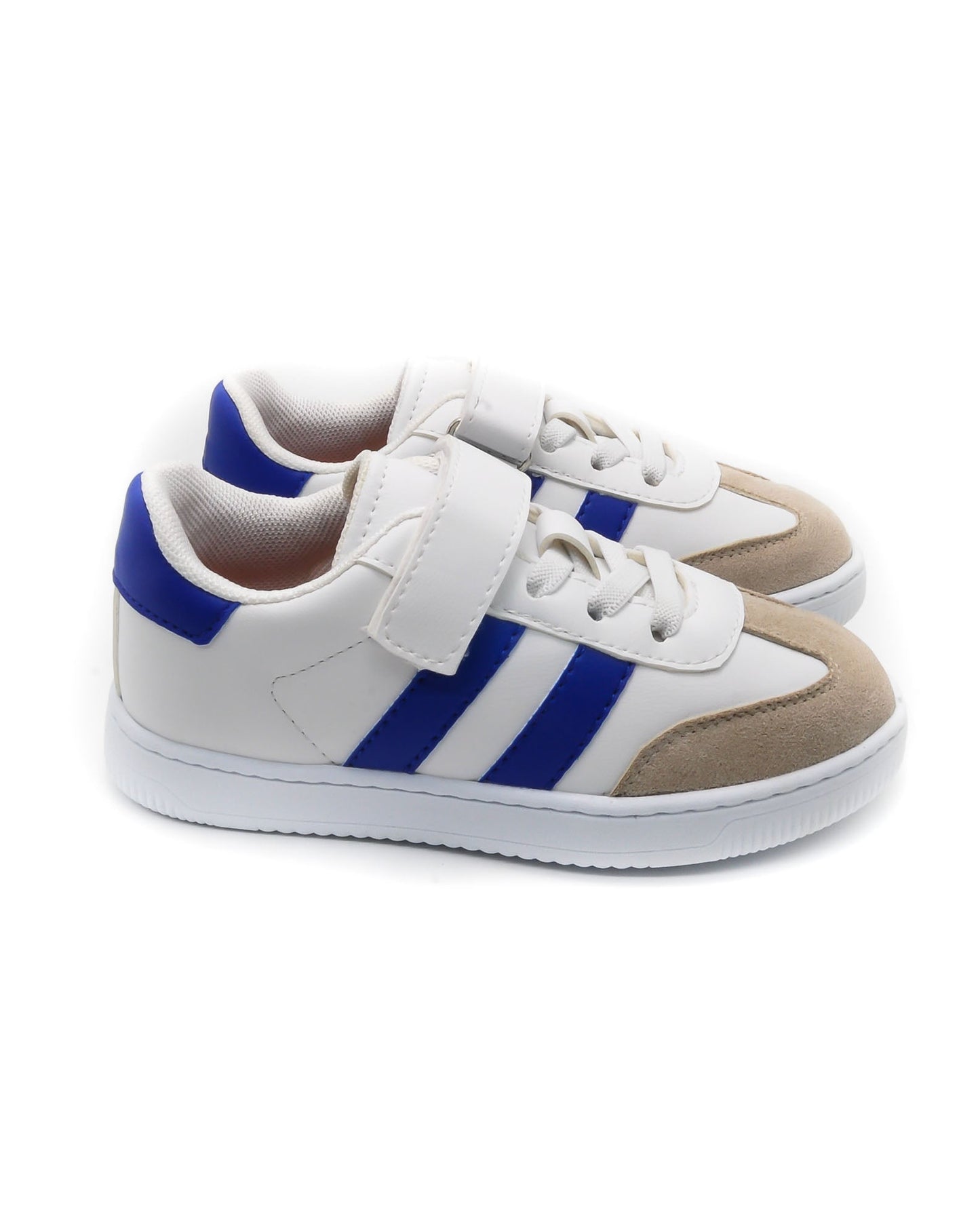 KU&PA - RAMBA MAVİ ÇOCUK SNEAKER DERİ GÖRÜNÜMLÜ GÜNLÜK SPOR AYAKKABI CIRTLI - 4004