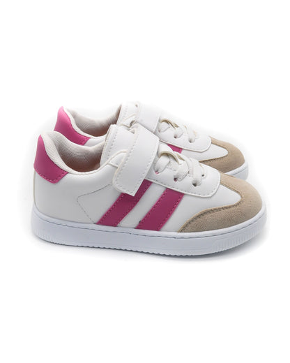 KU&PA - RAMBA PEMBE ÇOCUK SNEAKER DERİ GÖRÜNÜMLÜ GÜNLÜK SPOR AYAKKABI CIRTLI - 4003