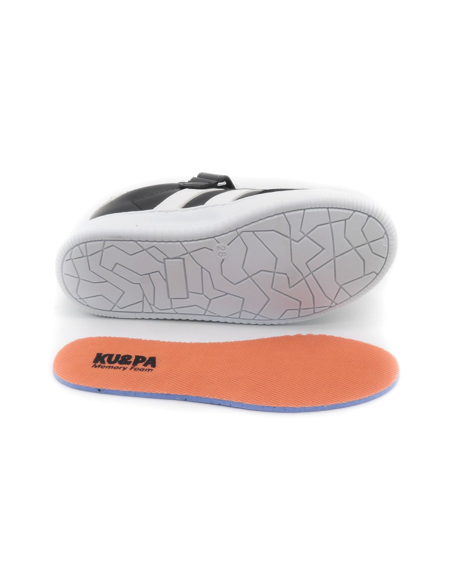 KU&PA - RAMBA SİYAH ÇOCUK SNEAKER DERİ GÖRÜNÜMLÜ GÜNLÜK SPOR AYAKKABI CIRTLI - 4001
