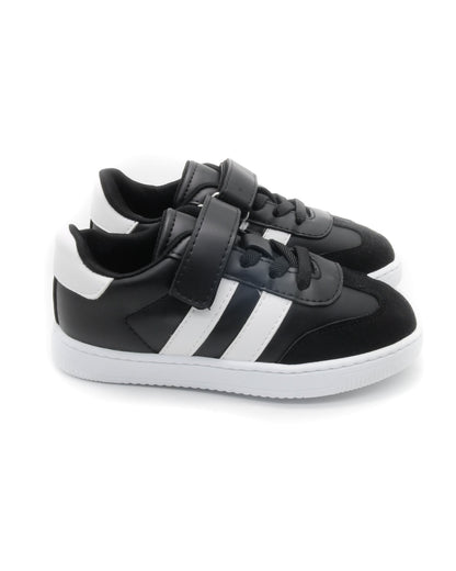 KU&PA - RAMBA SİYAH ÇOCUK SNEAKER DERİ GÖRÜNÜMLÜ GÜNLÜK SPOR AYAKKABI CIRTLI - 4001